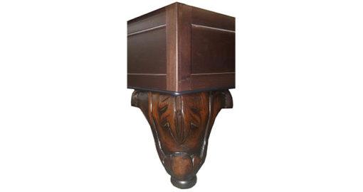 Ornate Finished Wood Leg for Booth Seating